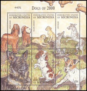 Micronesia 2000 Sc 408 Dogs Afghan Greyhound Terrier Spaniel Retriever CV $4