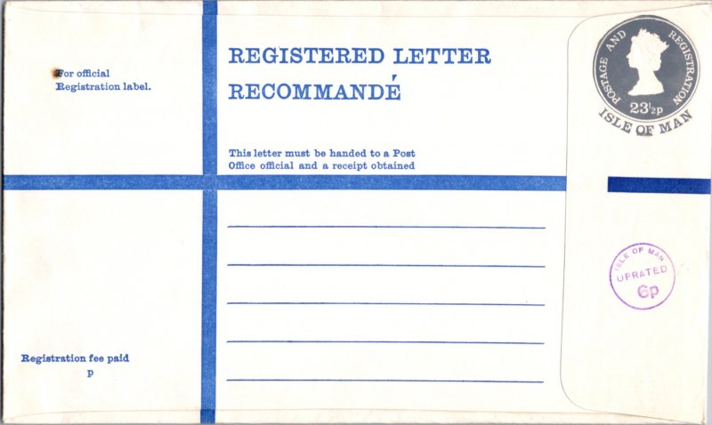 Isle of Man, Registered, Worldwide Postal Stationary