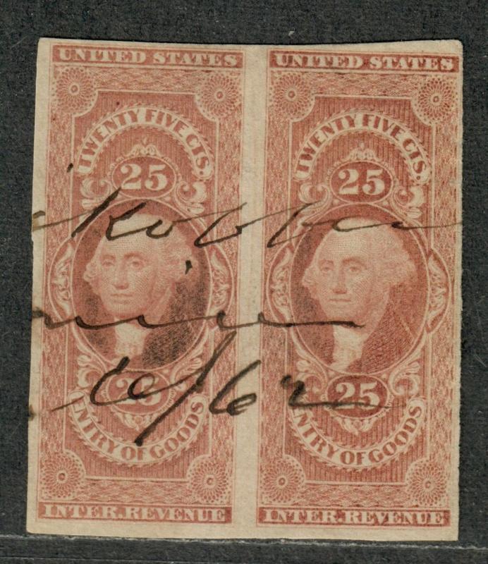 US Sc#R45a Used/VF, Imperf Pair, Cv. $70