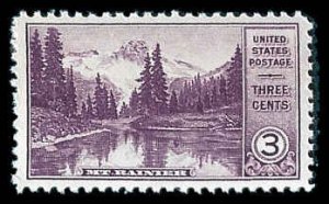 PCBstamps   US # 742 3c Mt. Rainier National Park, MNH, (19)