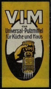 Vintage Germany Poster Stamp VIM Universal Cleaning Product Kitchen And House