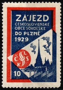 1929 Czechoslovakia Poster StampTrip Of The Czechoslovak Municipality