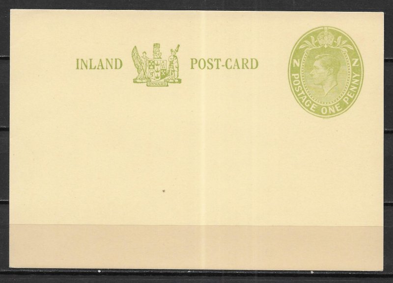 New Zealand Postal Stationery Postcard 1d KGVI Unused