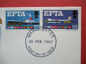 SG715-6 Great Britain Elizabeth II 1967 EFTA First Day Cover Manchester Postmark