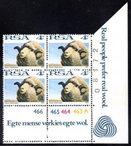 South Africa - 1972 Definitive 4c Plate Block Pane A MNH** SG 310