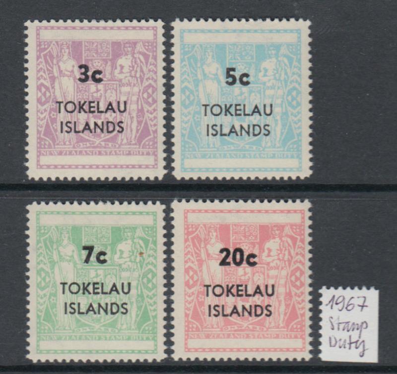 XG-T997 TOKELAU ISLANDS - Set, 1967 Stamp Duty Overprints MNH