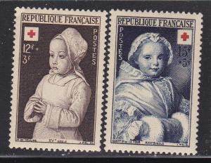 FRANCE B264-65 MNH 1951 RED CROSS-PAINTINGS
