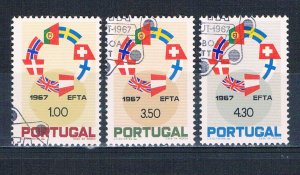 Portugal 1011-13 Used set Flags 1967 (P0327)