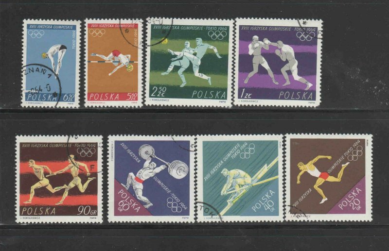 POLAND #1257-1264  1964  OLYMPIC GAMES TOKYO    MINT  VF NH  O.G CTO  a