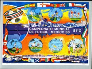 Mexico MNH SS 1444 World Cup Soccer 1986 SCV 6.00