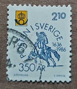 Sweden #1589 2.10k Swedish Post Office - 350th Anniversary USED (1986)