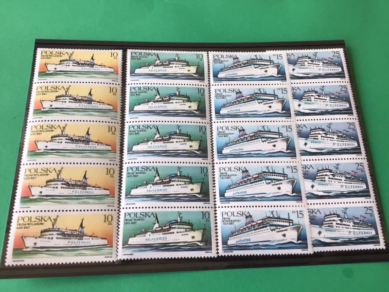 Poland Ferry Ships Passenger Boats mint never hinged stamps Ref 54544