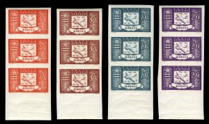 Monaco #C10-13 (YT PA15-18) Cat€106.50, 1946 Douglas DC-3, set of four impe...