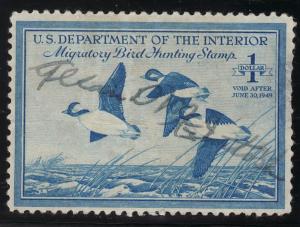#RW15 Used, B.O.B. Duck Stamp.