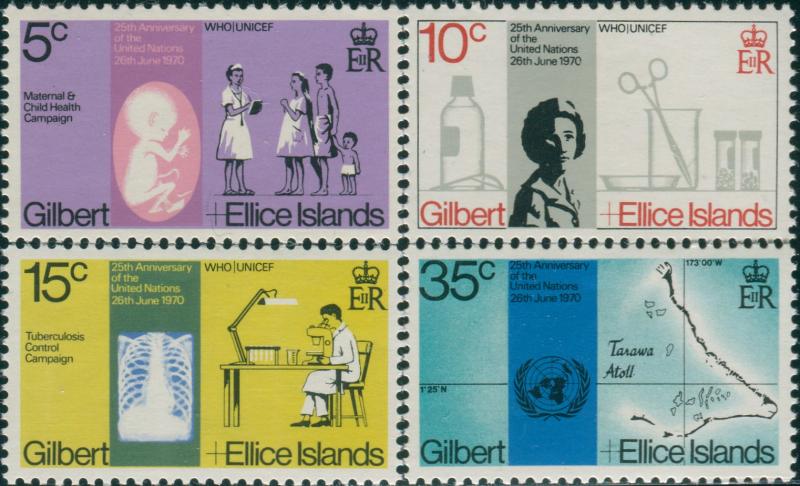 Gilbert Ellice Islands 1970 SG162-165 United Nations set MLH