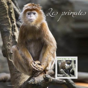 Niger 2014 Monkeys and Lemurs of Africa Stamp Souvenir Sheet 14A-481