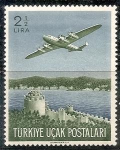 TURKEY C18 MNH 1959 View-Plane over Fortress