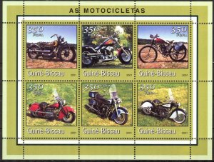 Guinea Bissau 2001 Motorcycles Sheet MNH