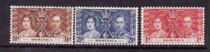 Dominica-Sc#94-6- id6-unused og NH KGVI Omnibus set-Coronation-1937-