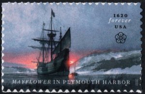SC#5524 (Forever) Mayflower in Plymouth Harbor Single (2020) SA