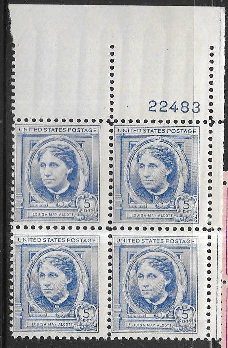 US #862 Famous Americans  5c  plate Block of 4 (MNH) CV $8.00