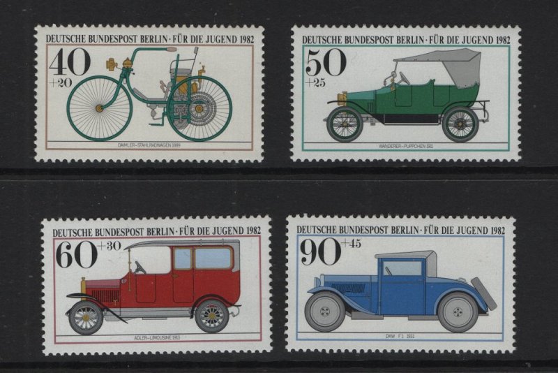 Germany  Berlin #9NB187-9NB190  MNH 1982   antique cars