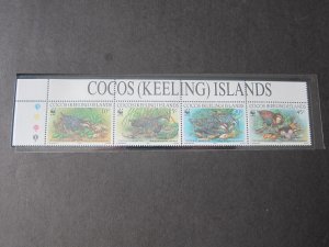 Cocos Island Sc 1992 Sc 262a-d WWF set MNH