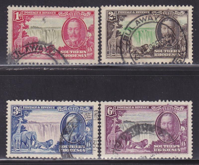 Southern Rhodesia Scott # 33-36 VF-used set nice colors scv $ 39 ! see pic !