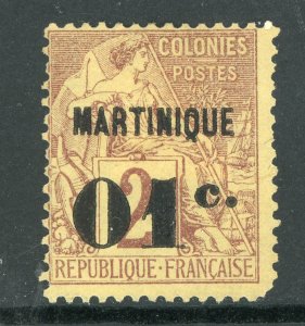 Martinique 1888 French Colony 1¢/2¢ Brown Scott #9 Mint E83