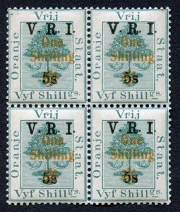 Orange Free State SG138/38a and 38b x 2 1/- on 5/- 2 x U/M Cat 190 pounds