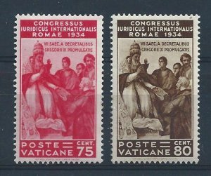 1935 Vatican - Congress Legal,2 Values, N° 44/45 , MNH