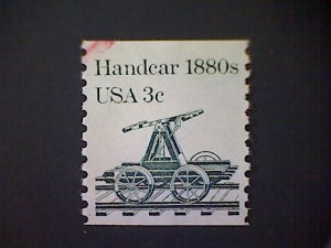 United States, Scott #1898A, used(o), 1983, RR Hand Car, 3¢, dark green