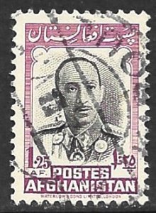 AFGHANISTAN 1951 1.25af King Zahir Shah Issue Sc 383 VFU