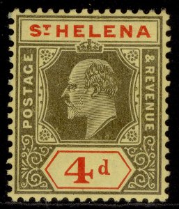 ST. HELENA EDVII SG66, 4d black & red/yellow, M MINT. Cat £17. CHALKY