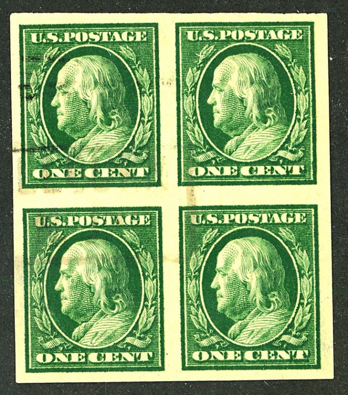 U.S. #383 USED BLOCK OF 4