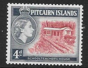 PITCAIRN ISLANDS SG23a 4d 1958 CARMINE RED & DEEP ULTRAMARINE MNH 