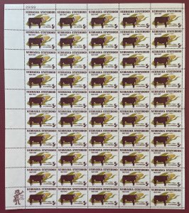 Scott 1328 NEBRASKA STATEHOOD Sheet of 50 US 5¢ Stamps MNH 1967