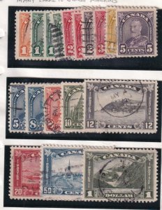 CANADA # 162-177+163 DIE 2 VF-MANY LARGE TO JUMBO MARGINS NICELY CANCELLED