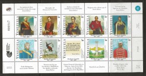 Venezuela Sc 1624 NH issue of 2001 - BOLIVAR - ART