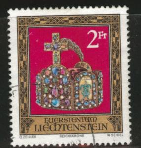 LIECHTENSTEIN Scott 571 used 1975 Imperial Crown stamp CV$3