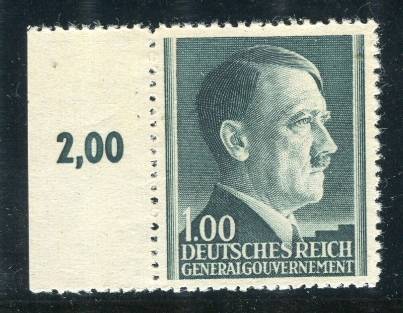 GERMANY; POLISH OCCUPATION 1944 Hitler MINT MNH 1Z. Margin value