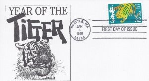 3174 32c YEAR OF THE TIGER - Unknown cachet