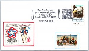 US SPECIAL EVENT COVER FORT SAN CARLOS BICENTENNIAL SAINT LOUIS MISSOURI 1980-D