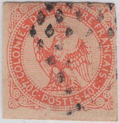 French Colonies 1859-65 used Sc 5 40c Eagle and Crown