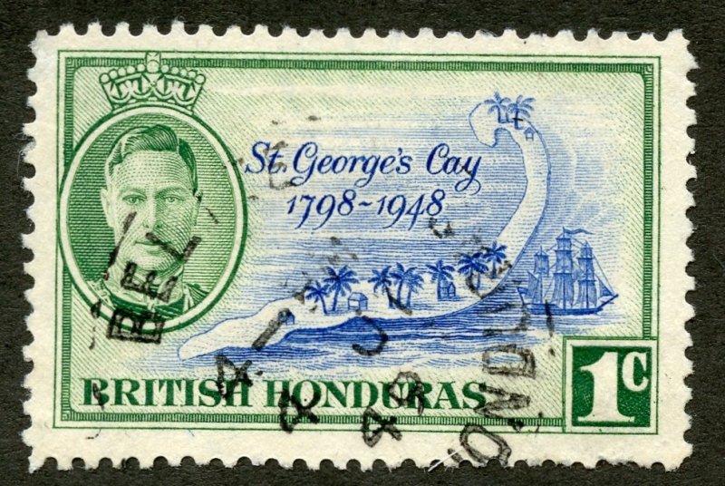 British Honduras Scott 131 ULH - 1949 St. Georges Cay - SCV $1.25