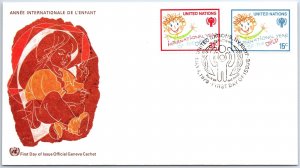 UN UNITED NATIONS FIRST DAY COVER OFFICIAL GENEVA SWITZERLAND OFFICE CACHET #43