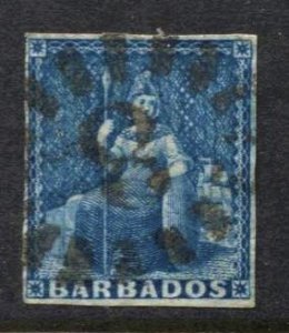 STAMP STATION PERTH -Barbados #6 Britannia Used Unwmk. White Paper CV$70.00