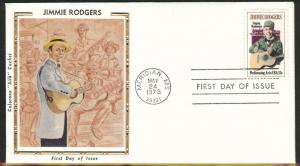 1755 Jimmy Rodgers guitar FDC  on Colorano Silk Cache U/A