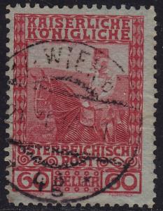 Austria - 1916 - Scott #122c - used - on Grayish Paper