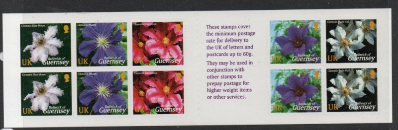 Guernsey Sc 826b 2004 Flower stamp booklet mint NH